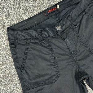 Gramicci Womens 2 Zipper Ankle Pants Black Stretch Skater Hiking Tencel‎ Blend